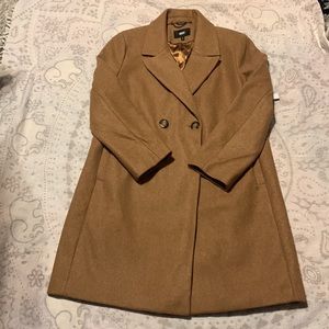 NWT DKNY Faux Wool Coat Camel Color Fully Lined